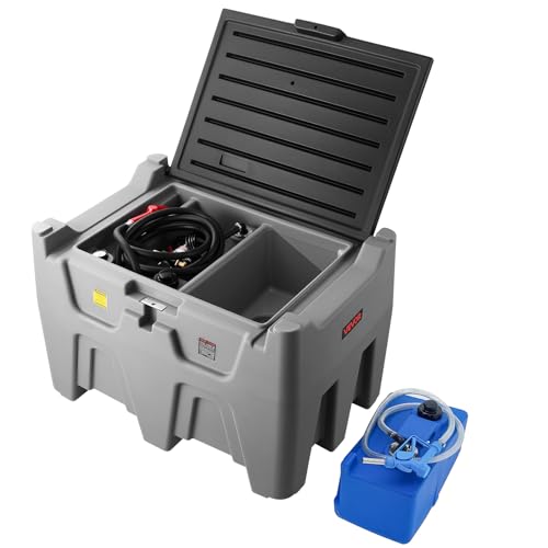 VEVOR Tragbarer Dieseltank, getrennter 401-L-Diesel- & 30-L-DEF-Lagertank, Kraftstofftransfertanks mit Pumpe & 4-m-Schlauch, 45 L/min Durchflussrate, Gaslagertanks für Kraftstofftransport