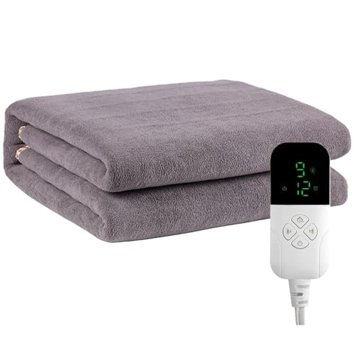 Saraele Electric Heated Blanket Heating Pad Warm Flannel Blanket Fast Heating Winter Body Warmer Cozy Mattress Cover 150x80cm with 2 Temperature Levels for Home 220-240VBrown