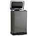 Household Essentials Trash Compactor Trash Can, 50 Liter / 13 Gallon, Manual Compactor with Foot Pedal, Black Stainless Steel, Excellent for Large Kitchens
