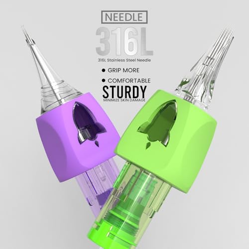Image of Wormhole Tattoo Cartridge Needles Rocket 20pcs Mixed Sizes #10 Standard 3RL 5RL 5RM 7RM Disposable Finger Ledge Tattoo Needles Round Liner Shader Magnum for Tattoo Gun Machine Tattoo Supplies