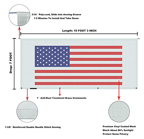 Image of RV Awning Mesh Sun Shade Screen for Motorhome Camper Trailer Sunshade