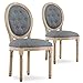INTENSE DECO Lot de 2 chaises médaillon capitonnées Louis XVI Tissu Gris