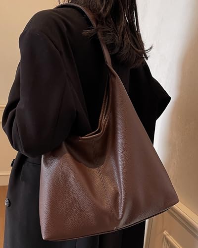 Bolso hobo para mujer romansong, bolso tote de cuero sintético, disponible en negro y café miniatura 4
