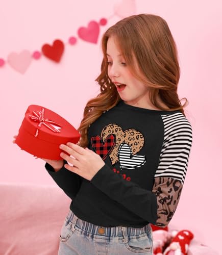 Image of BesserBay Girls St Patrick's Day Raglan Shirt Irish Sequin Lucky Stripe Shamrock Graphic Top 4-14 Years