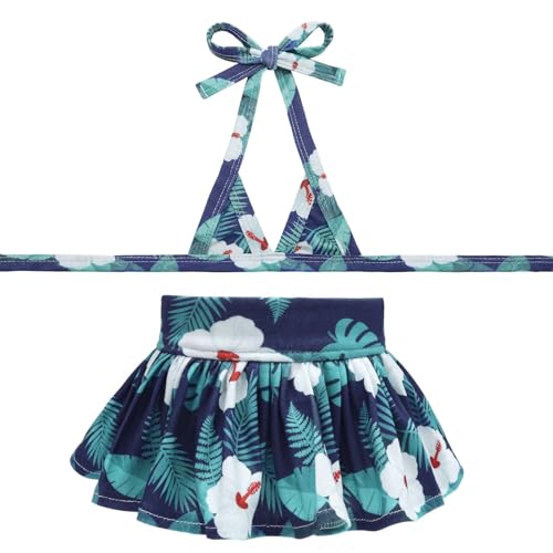Image of CuteBone Dog Bikini Dress, Stylish Swimsuit Costume for Small Dogs, Comfortable & Adjustable Puppy Bathing Suit, Soft Outfit Pet Apparel for Beach, Pool and Summer Fun DB47L