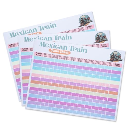 KAIU 3 Pads 150 Sheets Mexican Train Score Pads