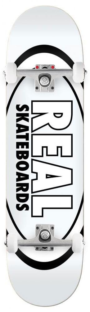 Real Team Classic Oval White Custom Complete Skateboard - 8.38"