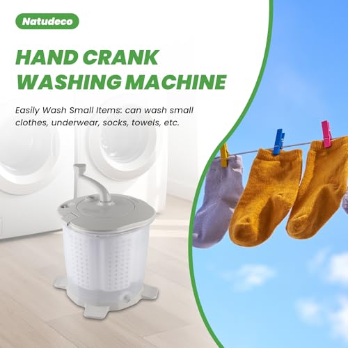 Handslinger Wasmachine Draagbare Niet-elektrische Handmatige Kledingwasmachine Mini-wasmachine Energiebesparing Voor Slaapzaal Appartement Camping Grijs - Afbeelding 4
