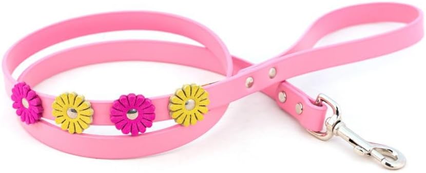 Auburn Leathercraft Flower Leash PINK 3/4" x 4"