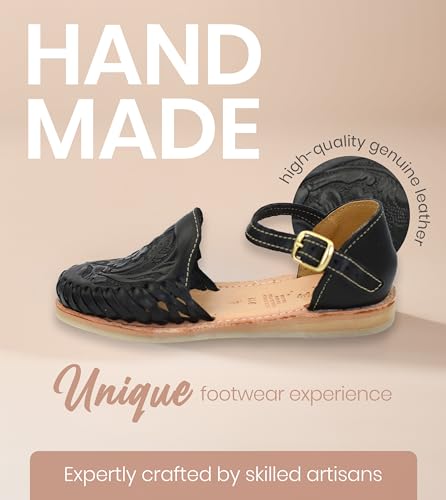 Macarena Collection Womens Shoes Leather Sandals Ankle for Women | Huarache Handmade Mexican Sandals Women | Comfortable & Stylish Womens Sandals 9114