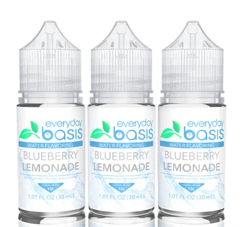 Everyday Basis Water Flavoring – Liven Up Your Water – Great Taste – Great Flavors – Keto Friendly, 0 Calories – No Dyes or Food Coloring (Blueberry Lemonade) (Pack of 3)