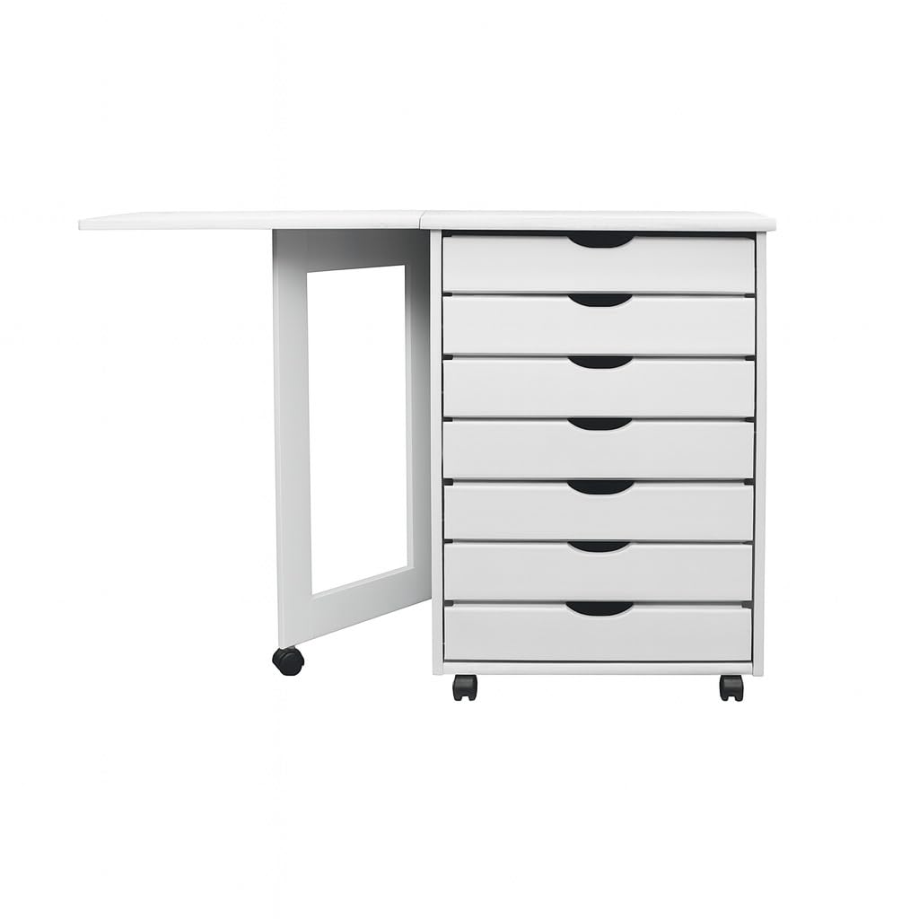 Amazon.com: Jela-USA Solid Pine Wood 7 Drawer Wide Rolling Cart