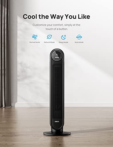 Dreo Nomad One Tower Fan With Remote, 24Ft/S Velocity Quiet Cooling Fan, 90° Oscillating Fan With 4 Speeds, 4 Modes, 8H Timer, Bladeless Fan, Standing Floor Fans, Black, (Dr-Htf007) #TOP6