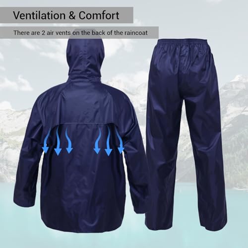 Image of Rizzon Rain Suit Jacket /Trouser for Men Women Waterproof Lightweight Rain Gear for Outdoor Farm Fishing Motorcycle