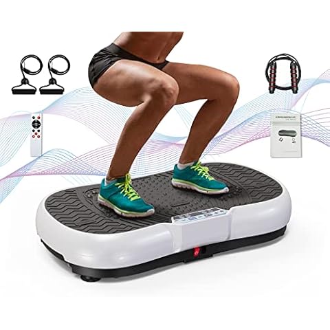 Vibration Plate Exercise Machine with Bluetooth Speaker, 10 Modes Whole Body Shape Vibration Platform Machine with Jump Rope for Weight Loss Fitness, 99 Levels Home Gym Equipment Workout Machine Cover