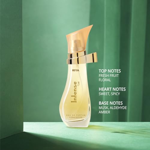Image of Riya Intense Gold Eau De Parfum For Men & Women | Fresh Fruit & Floral Scent | Long-lasting Upto 8 hours - 30ml