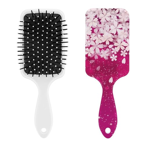 ヘアブラシ 桜 サクラ 和柄 和風 エアバッグくし エアクッションコーム クッションブラシ 頭皮マッサージ ブラシ くし 櫛 マッサージブラシ 軽量 エアクッションヘアブラシ 静電気防止 男女兼用 おしゃれ 耐久性 乾湿両用 美髪 絡まない 美髪ケア 人気