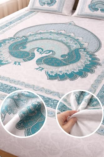 Image of DECORUM Premium 7D Digital Printed Cotton BEDSHEET (90 X 100) Inch with 2 King Size Pillow Covers - HIGH-Definition Design & Superior Comfort (Heavy Quality) BEDSHEET