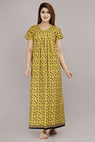 Image of Monique Brand 100% Pure Cotton Nighty for Woman | Floral Gown for Women Night Wear | Cotton Nighty for Women Stylish | Maxi for Women Cotton