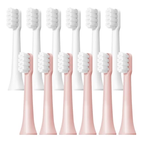 6/12Pcs Replacement Brush Heads CCompatible for T100 Mes603 Electric Toothbrush Vacuum Soft Bristle Suitable Nozzles(T100-WH6 PK
