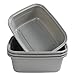 Begale 14 QT Rectangular Dishpan Basin for Washing Dishes, Set of 4, Grey