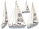 Out of the blue Holz-Segelschiff mit 11 LED, ca. 38,5 x 25 x 5 cm, inklusive Batterien