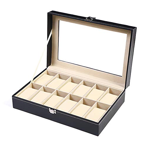 Tondano 12-Slot Watch and Jewelry Display Case: Keep Your Timepieces and Accessories Organized in Style