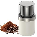 BESROY コーヒーミル 電動 カッター コーヒーミル 電動コーヒーミル 粉末 コーヒー豆 ひき機 水洗い可能 豆挽き/緑茶/山椒/唐辛子/胡椒/山椒/調味料/穀物を挽く 一台多役 掃除ブラシ付 お手入れ簡単（ホワイト）