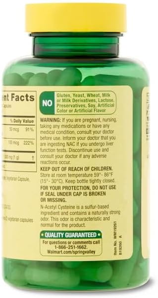Miniatura 6 de IKJ Suplemento dietético de cápsulas vegetarianas NAC, 1000 mg, 100 unidades
