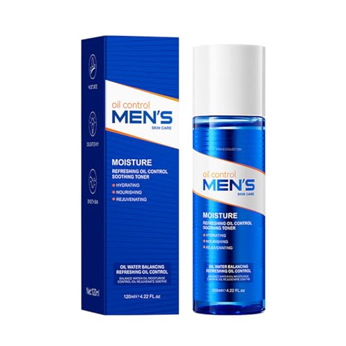Tonico Viso Uomo Pelli Grasse, Facial Toner, Riduce La Lucidità, Idratazione Sebo-Regolatrice, Minimizza I Pori, Texture Leggera Non Untuosa, Trattamento Rinfrescante, Equilibrio Cutaneo