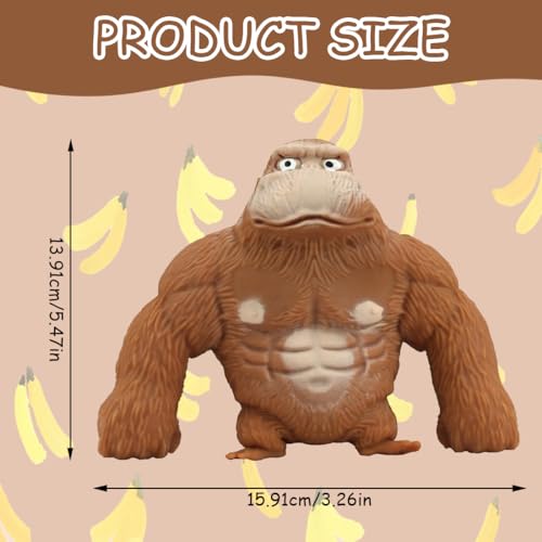 Gorilla Stressabbau Spielzeug, Gorilla Squeeze Toy, Squishy Monkey, Reizbarkeits Gorilla Spielzeug, braun Anti-Angst-Reizbarkeits-Gorilla-Spielzeug, Weich, Unterhaltung und Dekompression (Gorillas)