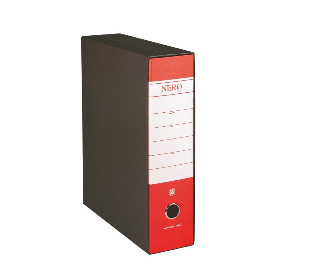 G75 Registratore con Custodia, con Meccanismo a Leva, in Formato Protocollo, 23x33cm, con Dorso da 8 cm, Rosso, Conf.da (6 Pezzi)