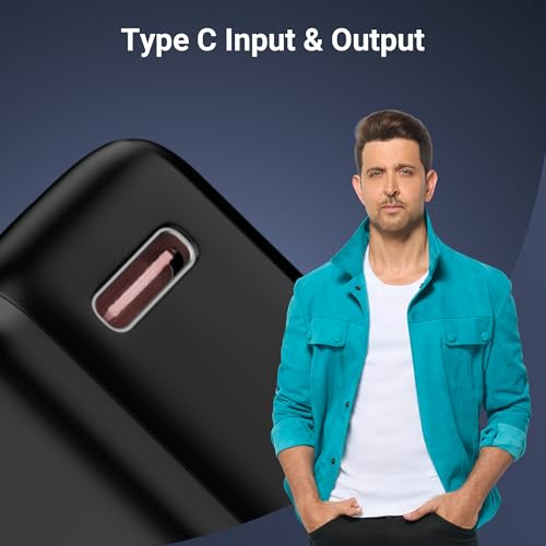 Image of ZEBRONICS EnergiTank 10R1, Compact Power Bank, 10000 mAh, 22.5W Rapid Charging, Built-in Type C & Lightning Cable + Type C Port, LED Percentage Indicator, For iPhone, Android, Tablets, Airpods (Black)