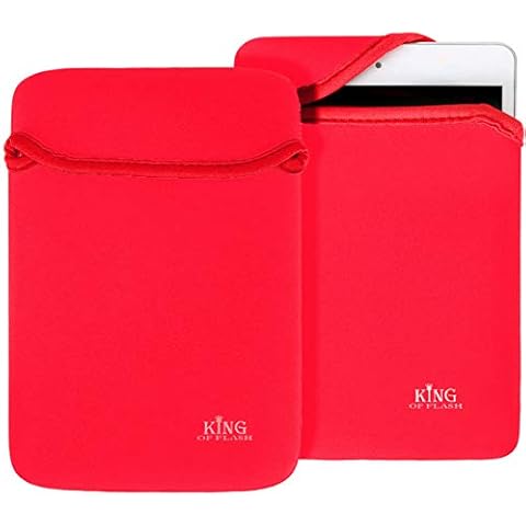 6" Red Slim Soft Neoprene Sleeve for Tablets Cover