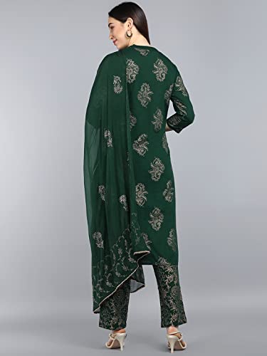 Image of Vaamsi Women Cotton Kurta Palazzo With Dupatta Set