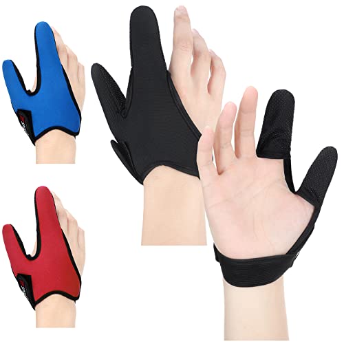 Sotiff 3 Pieces Anti Slip Finger Glove for Men Women Unisex Elastic Band Fishing Finger Gloves Protector for Outdoor Fishing Fit Right Hand 3 Colors
