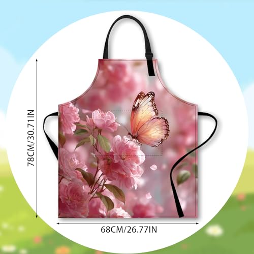 Image of Nuxovilar Decorative Kitchen Apron, 26.77x30.70 Inch Polyester Cooking Wearable Cover