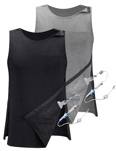 iWoo Post Surgery Tank Tops for Women/Men Mastectomy Shoulder Tearaway Snap Shirts Button Up Rotator Cuff Chemo Recovery