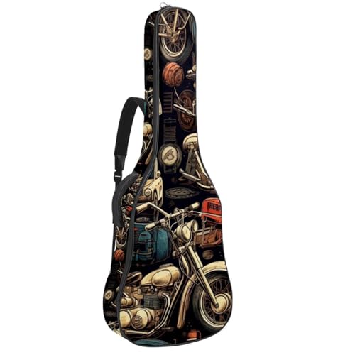 Housse guitare acoustique au thème moto rétro pour exprimer votre style unique