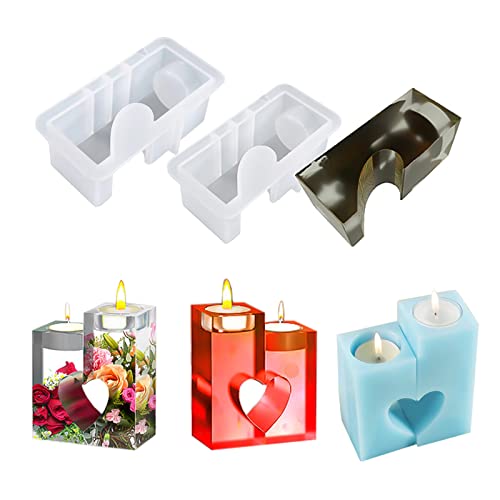 Moldes para Velas 2 piezas Cera para Hacer Velas Moldes para Hacer Velas Silicona Forma de Resina de Silicona Las Velas Hacen Su propia Forma de Amor Cover
