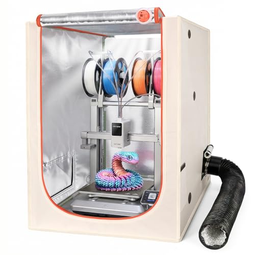 3D Printer Tent Enclosure for Anycubic Kobra X Upgraded Large Cover with Ventilation & LED Light - Dustproof Waterproof Fireproof Sound Dampening & Temperature Retaining 19.7x26.8x28.3in