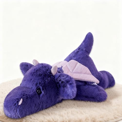 Gisqis Peluche Dragon Kawaii 48cm Peluche Lestée Anxiete Adulte Mignon Dragons Oreiller Enfant Doudou Bebe Dinosaure Coussin Anniversaire Cadeau pour Les...