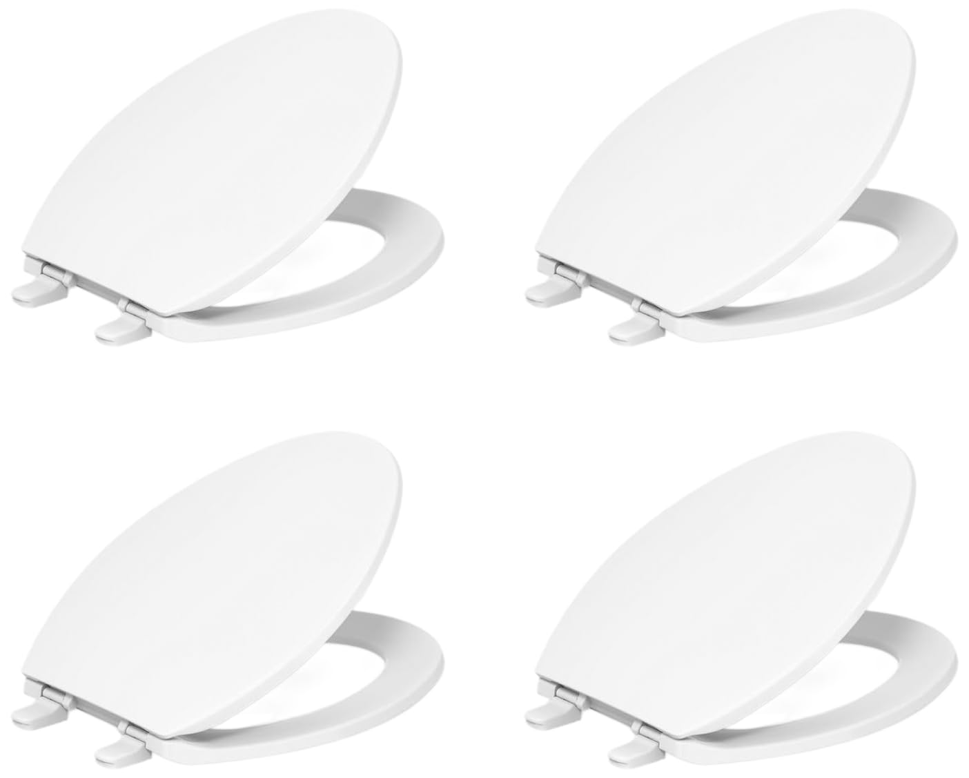 KOHLER K-4774-0 Brevia Elongated White Toilet Seat with Quick-Release Hinges And Quick-Attach Hardware For Easy Clean,White,(Pack of 4)