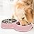 Fur & Bone Double Slow Feeder Dog Bowl for Cat Dog and Puppy - Interactive Feeder Slow Down Feed Pets Twin Feeding Bowl with Stainless Steel Detachable Dish and Non-Slip Bottom (Pink)