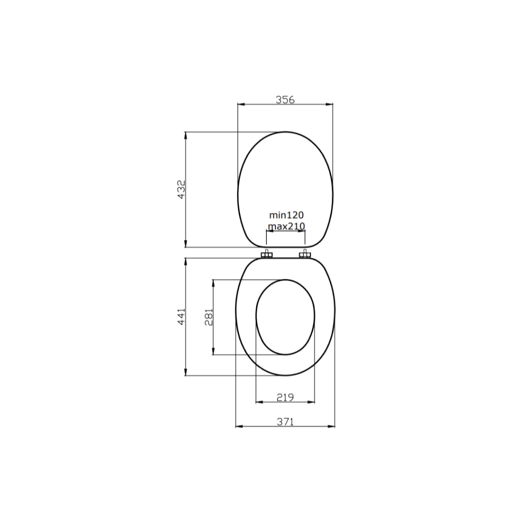 Kiamami Valentina - Cubierta de WC con compatibilidad universal en madera mdf azul claro