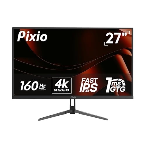 Image of Pixio PX27U Wave 27 inch 160Hz Refresh Rate 4K 3840x2160p Resolution Fast IPS Panel 1ms GTG Response Time 4K Gaming Monitor and PS1S Wave Black Single Monitor Arm