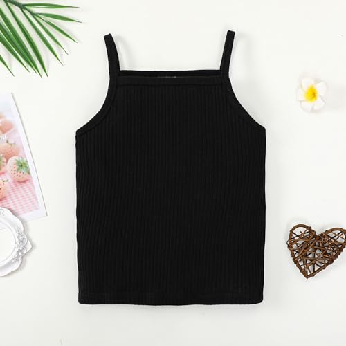 ROMPERINBOX Toddler Tank Tops Girls Spaghetti Strap Ribbed Knit 3 Pack Sleeveless Casual Basic Cami Top for 12M-4T2