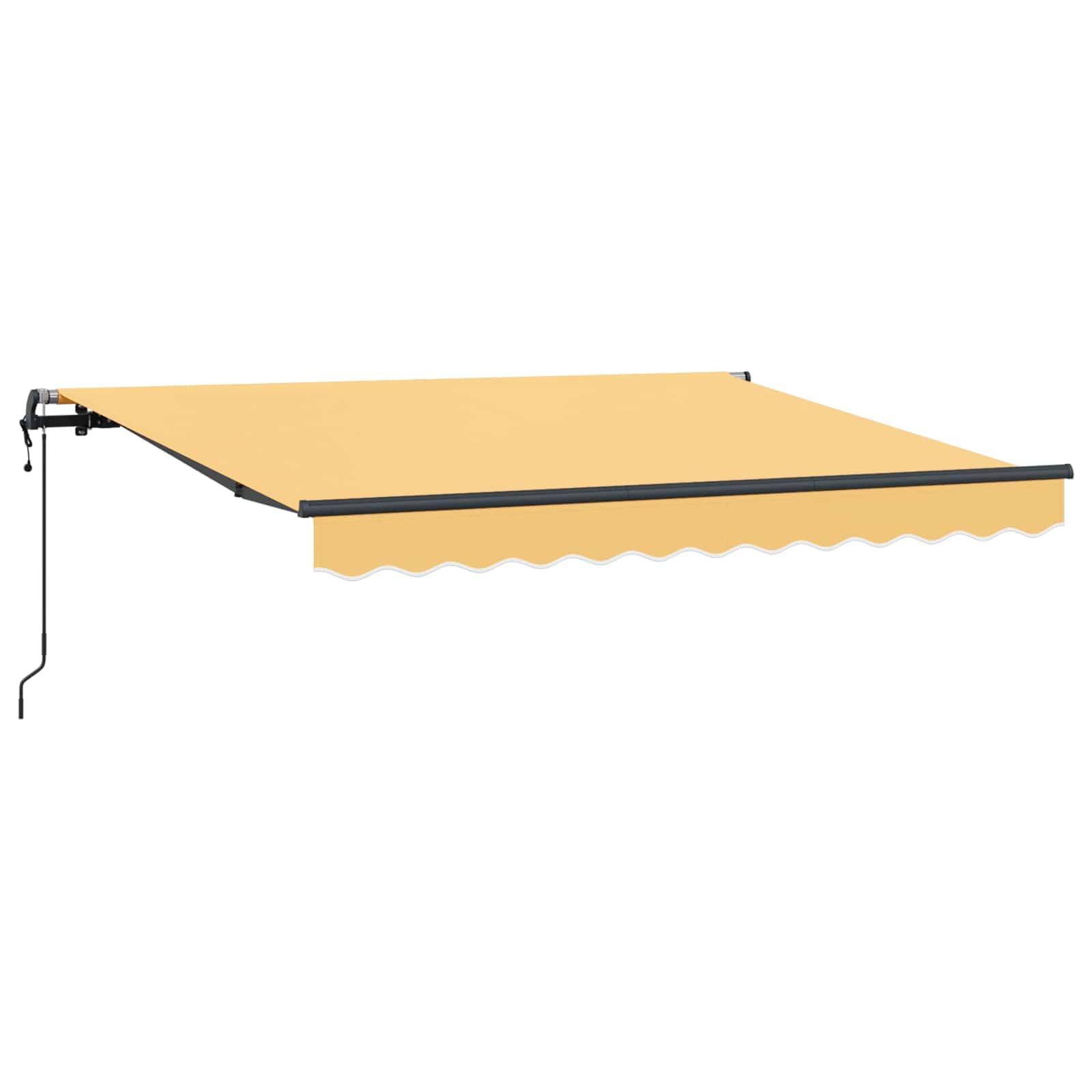Tenda da sole retrattile, 2,5 x 2 m, colore sabbia | Parasole flessibile per patio e veranda: robusto telaio in alluminio con moderno motivo a strisce per un comfort ombreggiato.