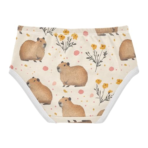 Wusikd Capybaras Girls' Underwear Cotton Beige Girls Briefs Soft Toddler Underwear 2T2