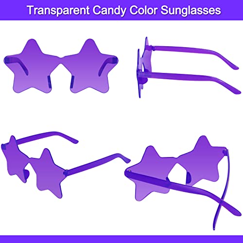 Image of 12 Pairs Star Sunglasses Pentagram Glasses Rimless Sunglasses for July 4th,Halloween, Christmas Party Favor